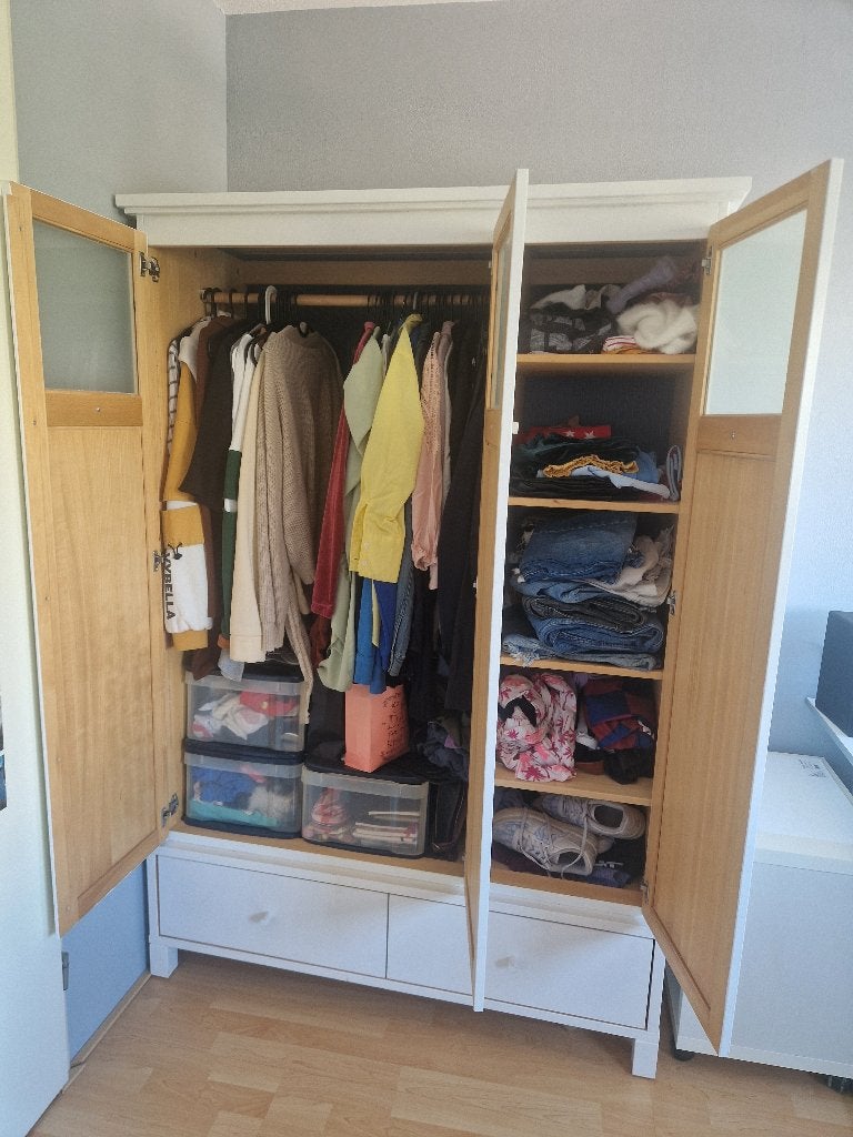 Kledingkast met deurtjes, 2 lades en hang en leg delen, Ophalen, Gebruikt, Kast, 50 tot 70 cm