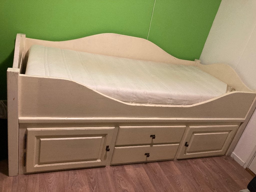 Gratis bed, Ophalen, Gebruikt, Eenpersoons, Wit