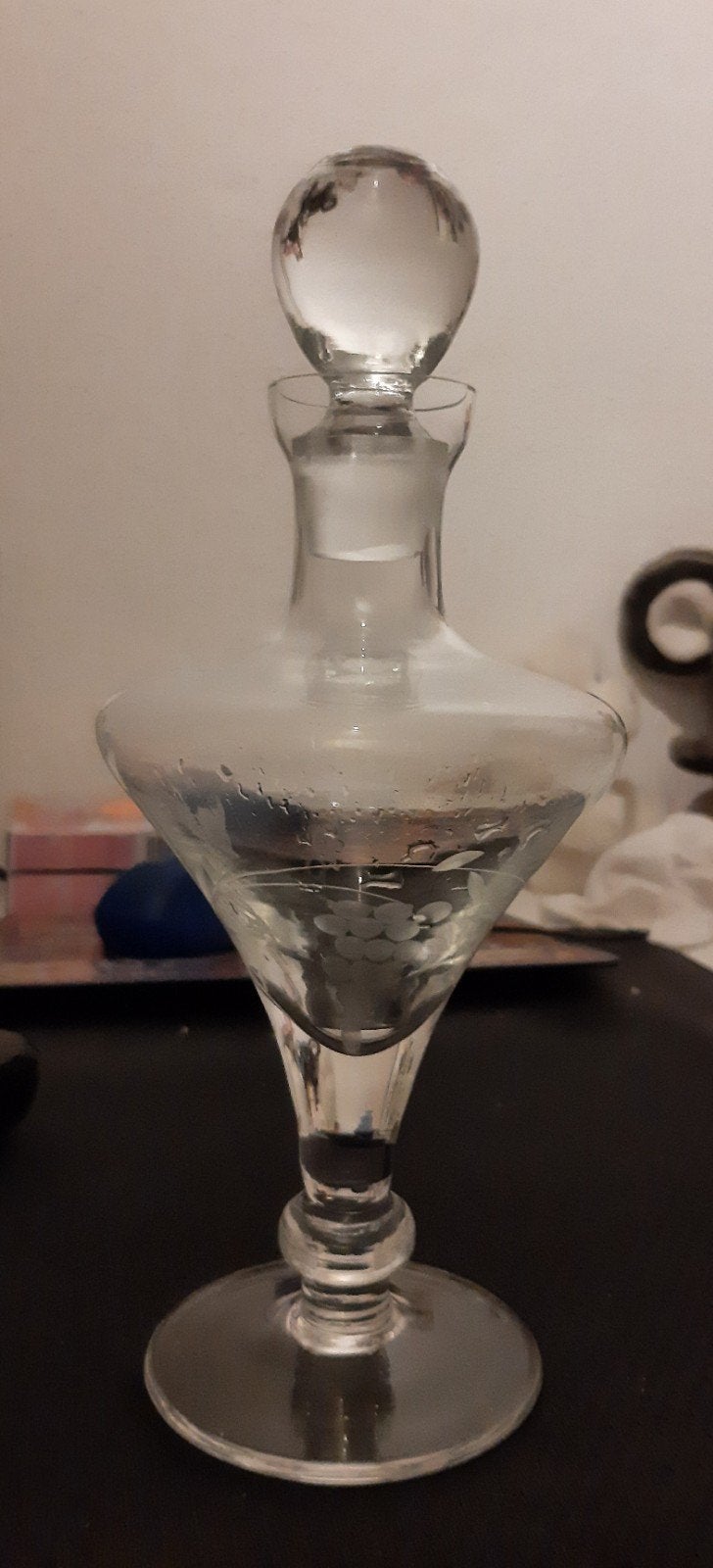 Antieke Glazen Karaf met Stop, Sierlijk Design, Ophalen of Verzenden