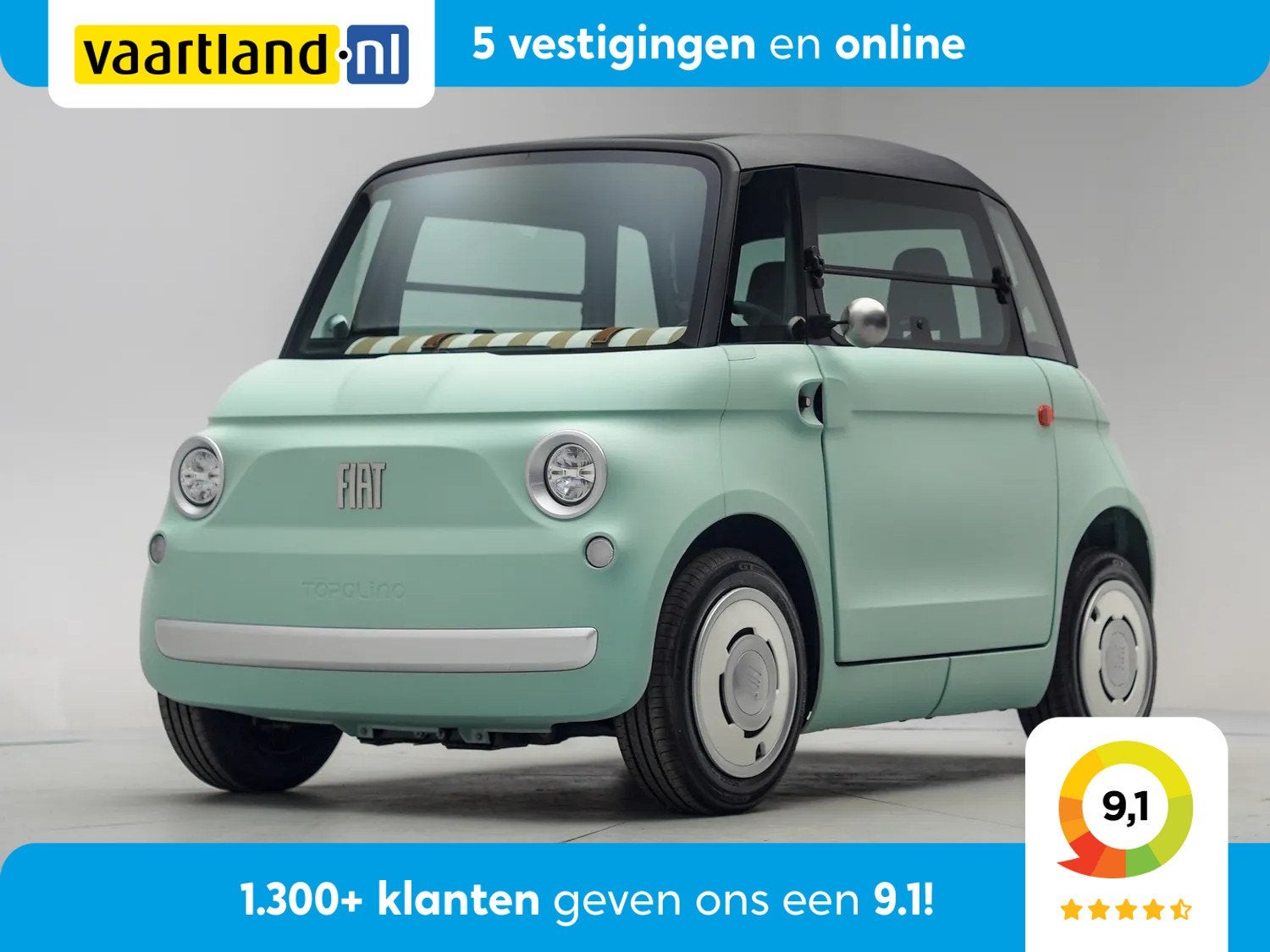 Fiat TOPOLINO 75KM [ Panoramadak Direct leverbaar Inclusief, Auto's, Fiat, Overige modellen, 5 kWh, 2 stoelen, Geïmporteerd