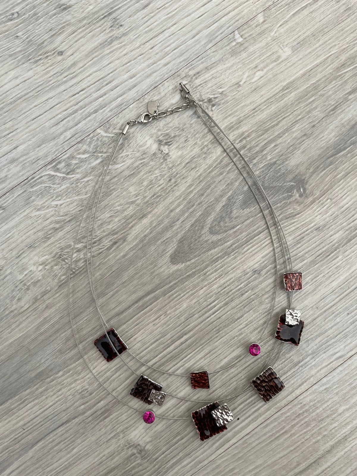 Stijlvolle Sweet 7 ketting met vierkante en roze accenten, Sieraden, Tassen en Uiterlijk, Kettingen, Overige materialen, Verstelbaar
