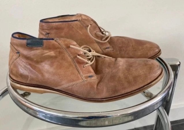 Bruine leren veterschoenen - maat 46, Ophalen, Bruin, Gedragen, Veterschoenen
