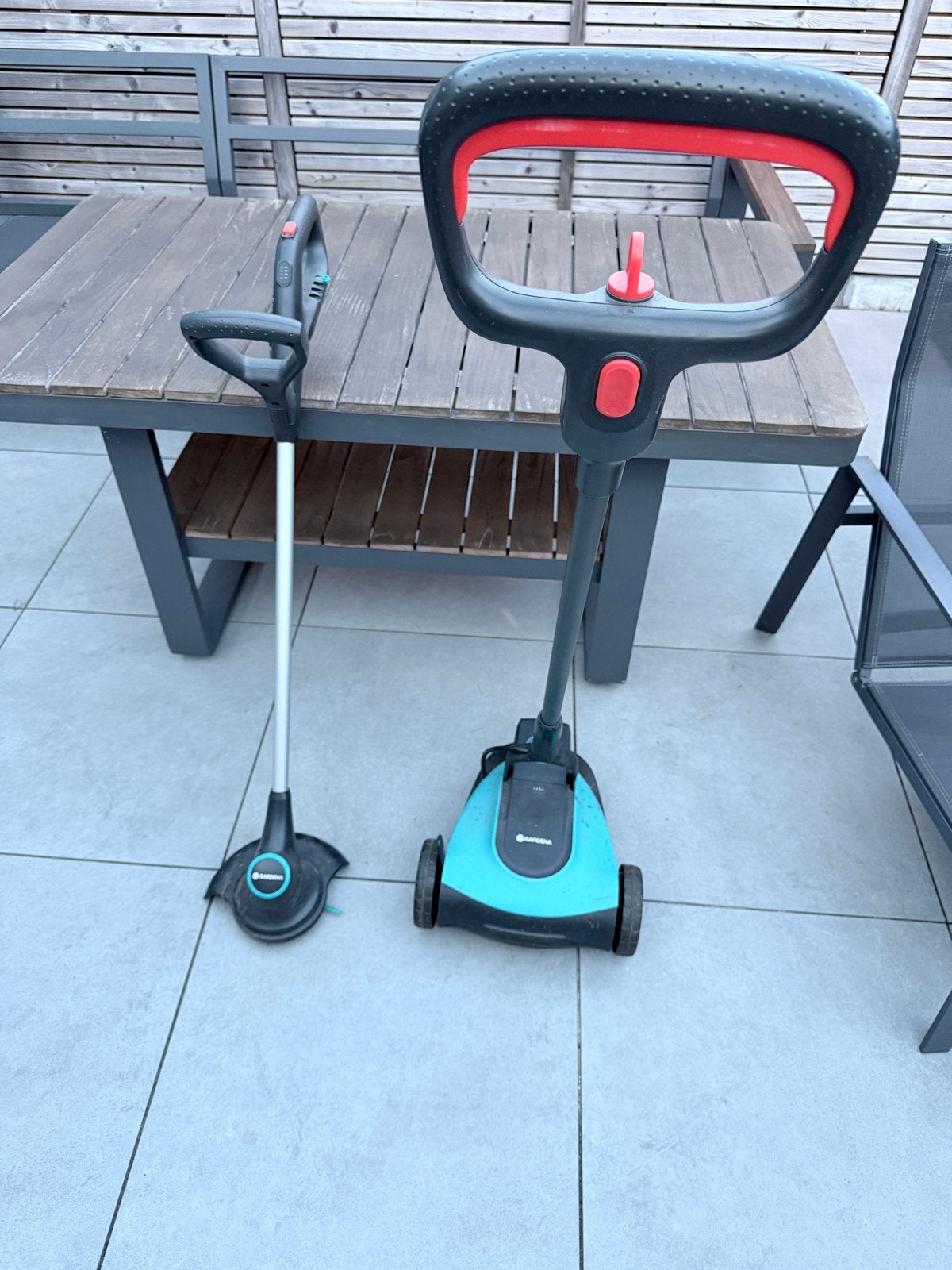 Gardena Accu Grasmaaier en Trimmer Set (18V), Ophalen, Gebruikt, Accu-grasmaaier