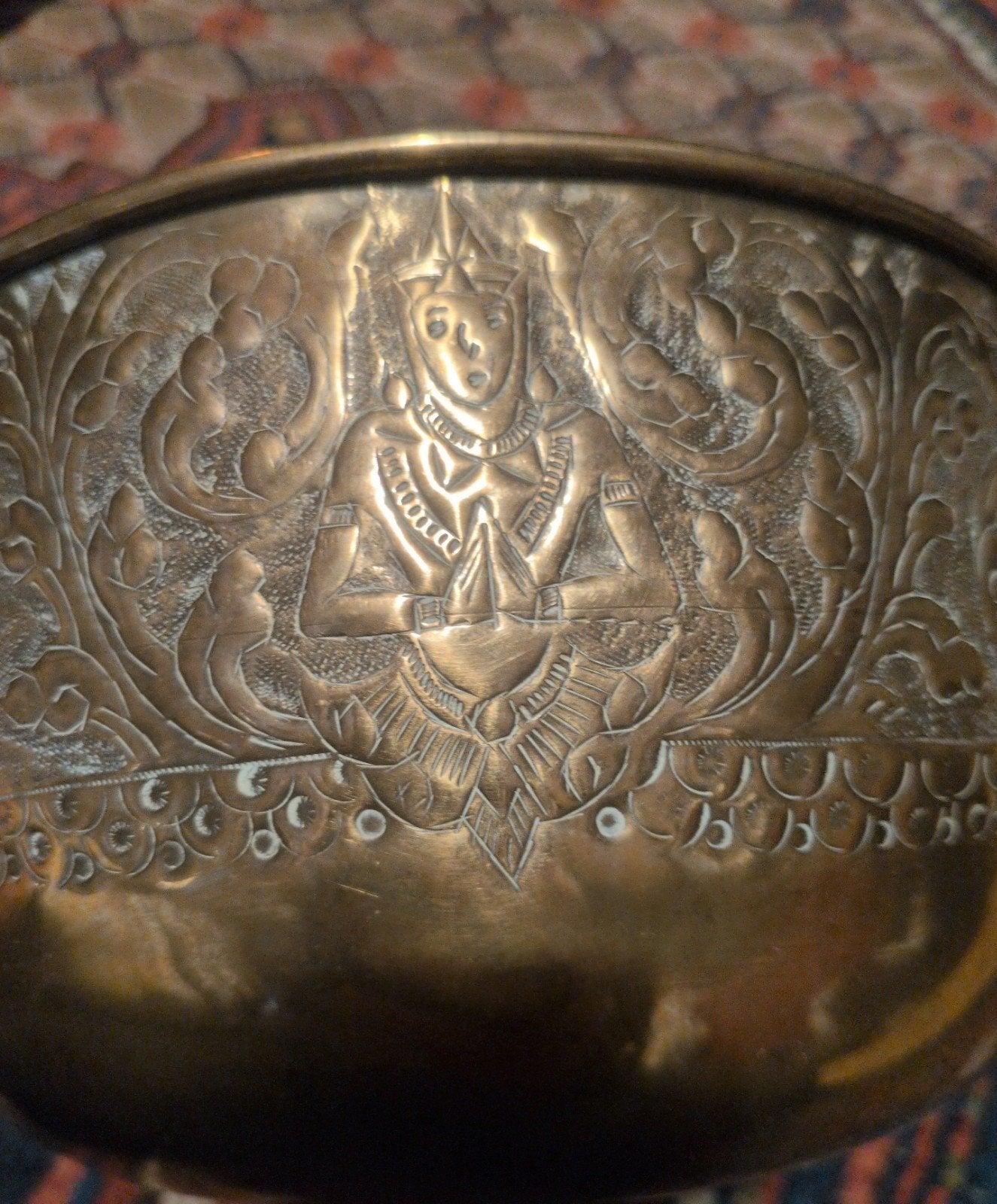 koperen schaal Thailand antiek, Antiek en Kunst, Ophalen of Verzenden, Koper