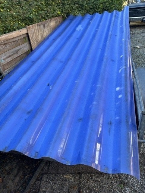 Lichtdoorlatende golfplaten, Kunststof, Gebruikt, Blauw, 5 tot 10 m²