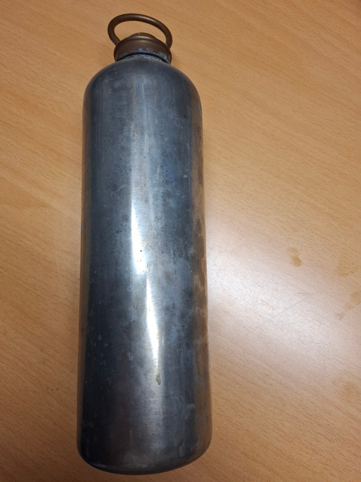 Vintage metal kruik met koperen dop, Ophalen of Verzenden