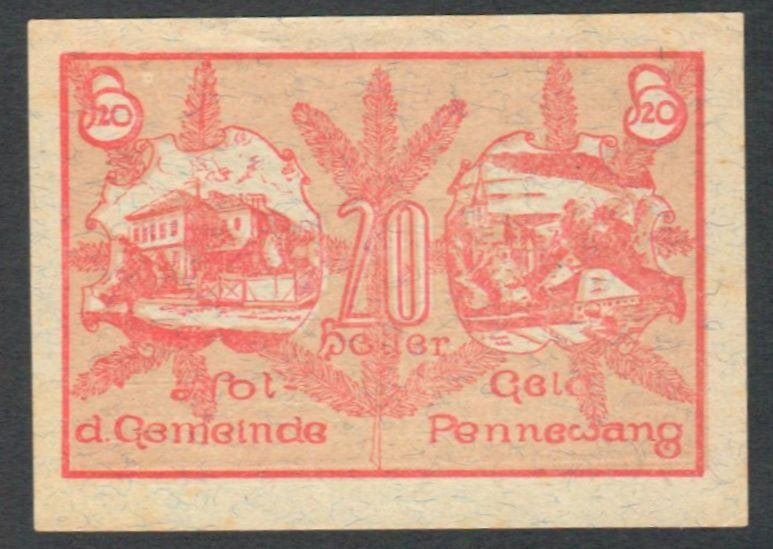Noodgeld - Pennewang - 20 Heller - 1920., Ophalen of Verzenden, Oostenrijk, Los biljet