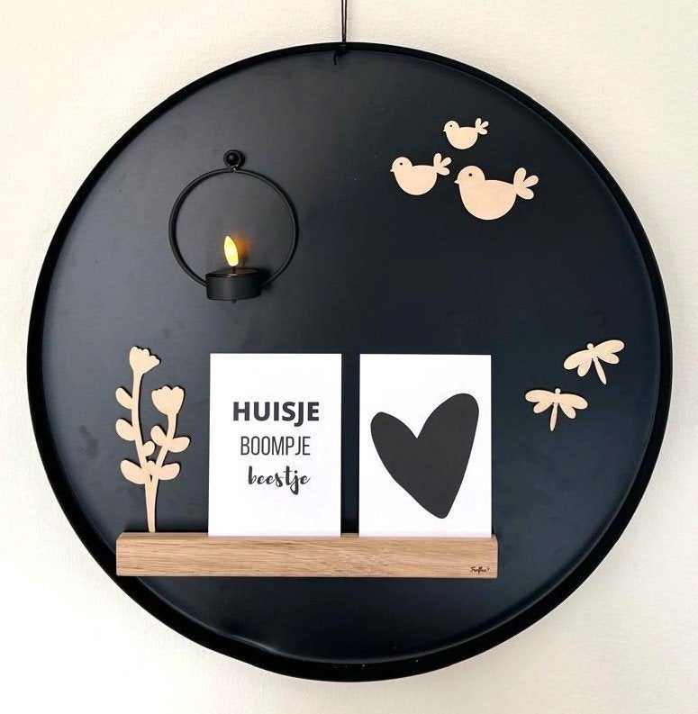Magneetbord rond zwart 50cm, Huis en Inrichting, Ophalen of Verzenden, Nieuw, Overige typen