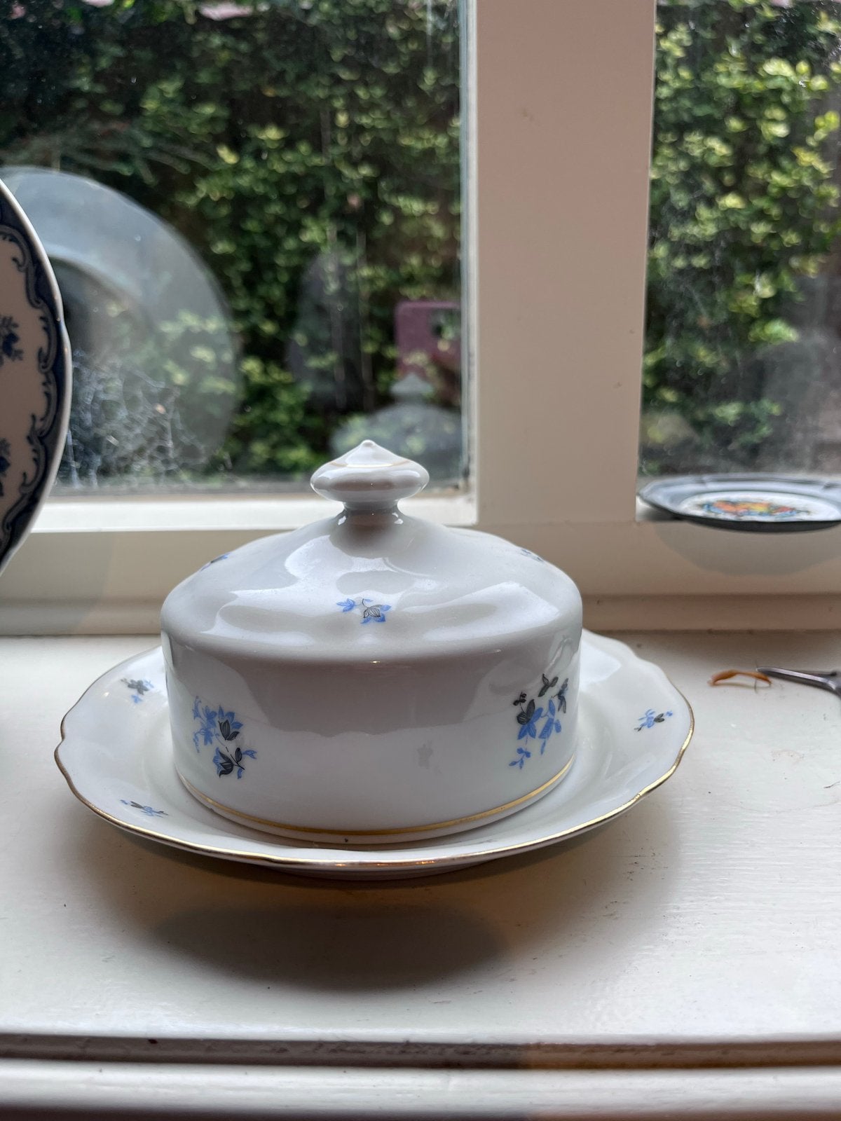 Vintage porseleinen botervloot - Made in Czechoslovakia, Ophalen of Verzenden