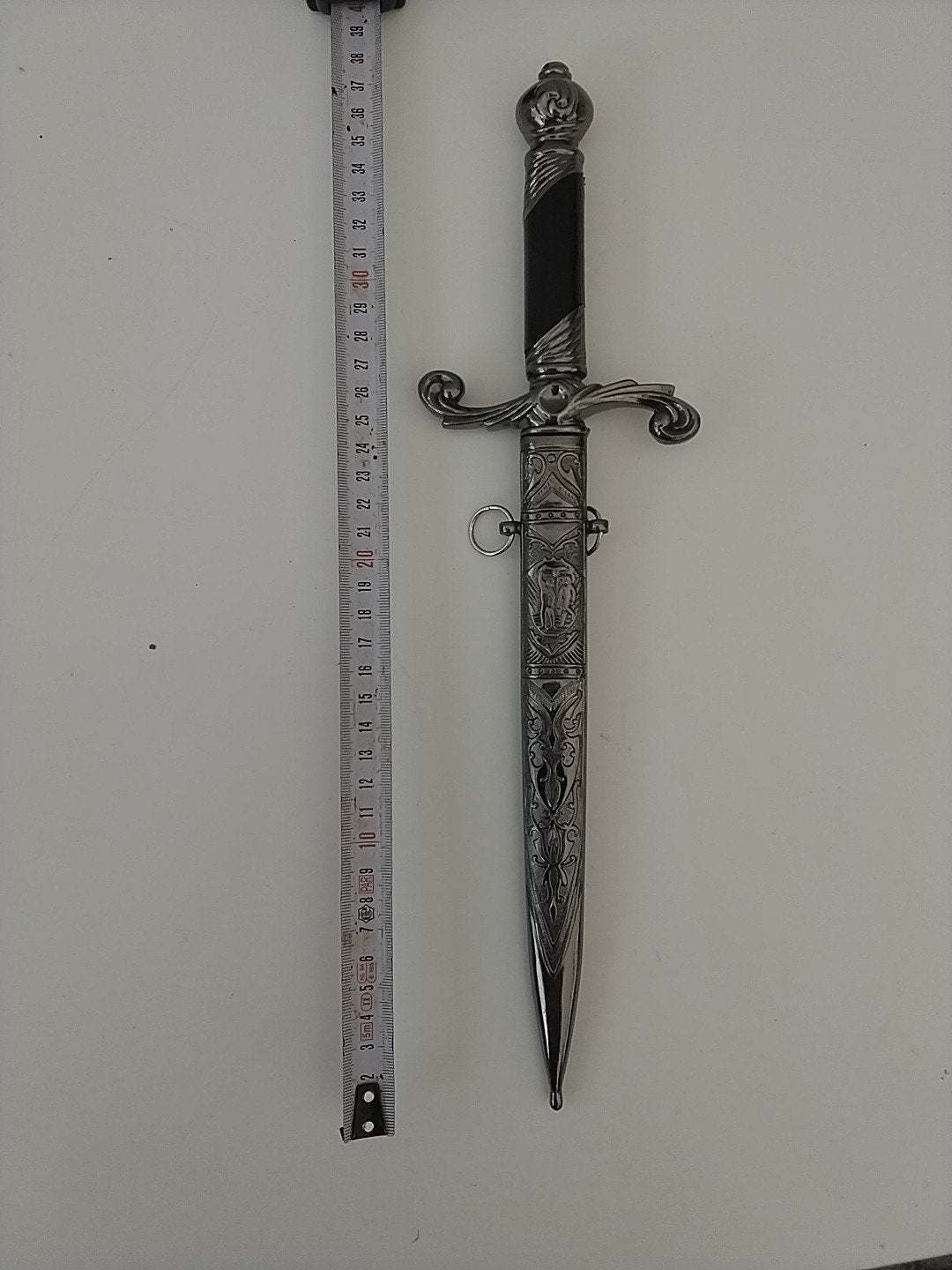 Decoratieve dolk met schede, gedetailleerd metaalwerk, Ophalen of Verzenden, Gebruikt