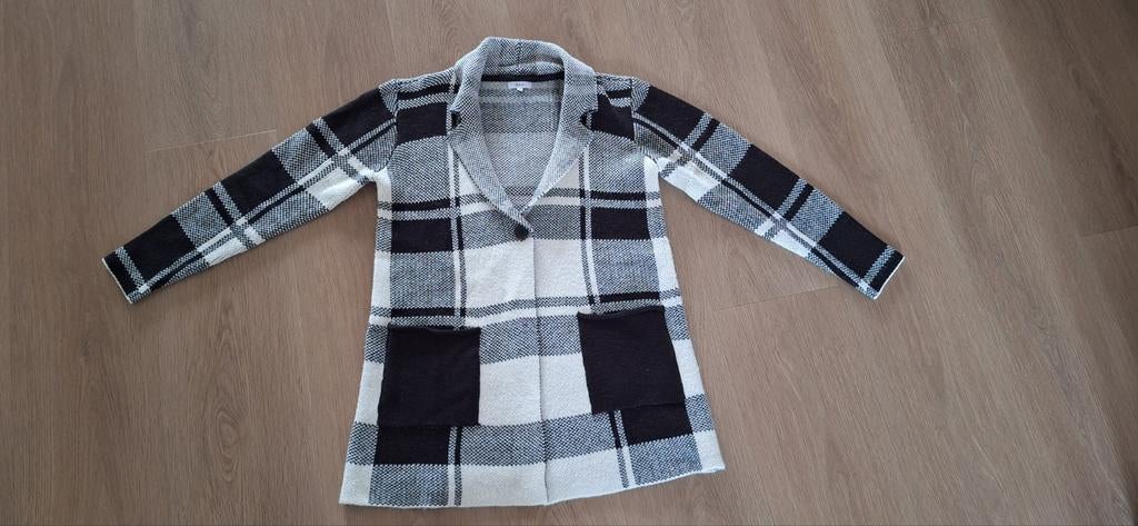 Geruite blouse/jasje zwart-wit, Maat 38/40 (M), Zwart, Ophalen of Verzenden, Lange mouw