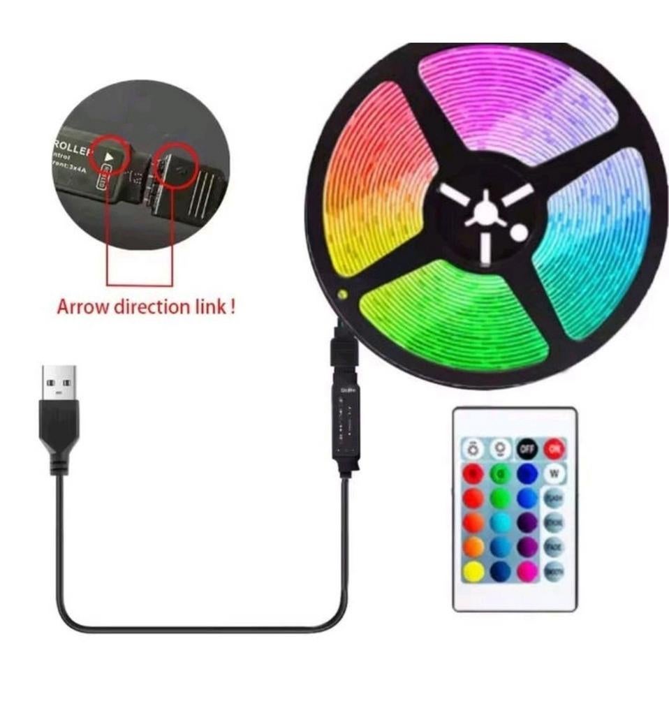 Rgb ledstrip(s)color met afstandsbediening 5 meter NIEUW, Muziek en Instrumenten, Licht en Laser, Ophalen of Verzenden, Nieuw