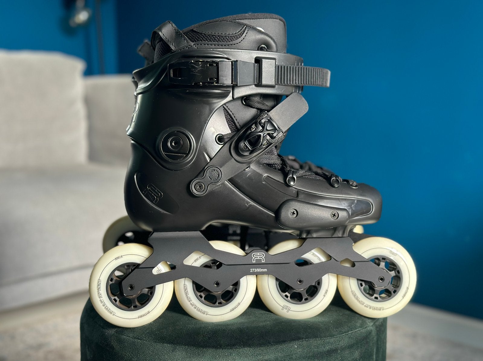 FR - FR1 90 black free skates maat 42, Ophalen of Verzenden, Zo goed als nieuw, Inline skates 4 wielen, Overige merken