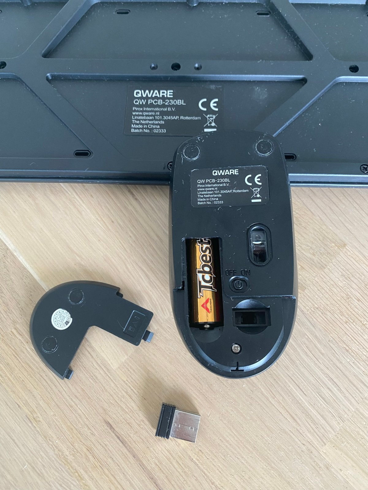 QWARE Draadloos Toetsenbord en Muis Set - QW PCB-230BL, Ophalen, Gebruikt, Draadloze ontvanger, Draadloos