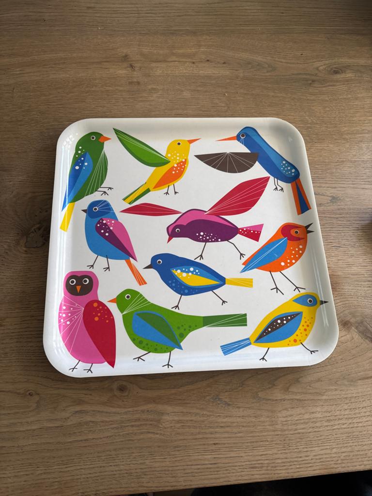 IKEA Barbar Dienblad Vogels Print - S. Edholm y L. Ullenius, Ophalen of Verzenden, Zo goed als nieuw, Vierkant, Kunststof