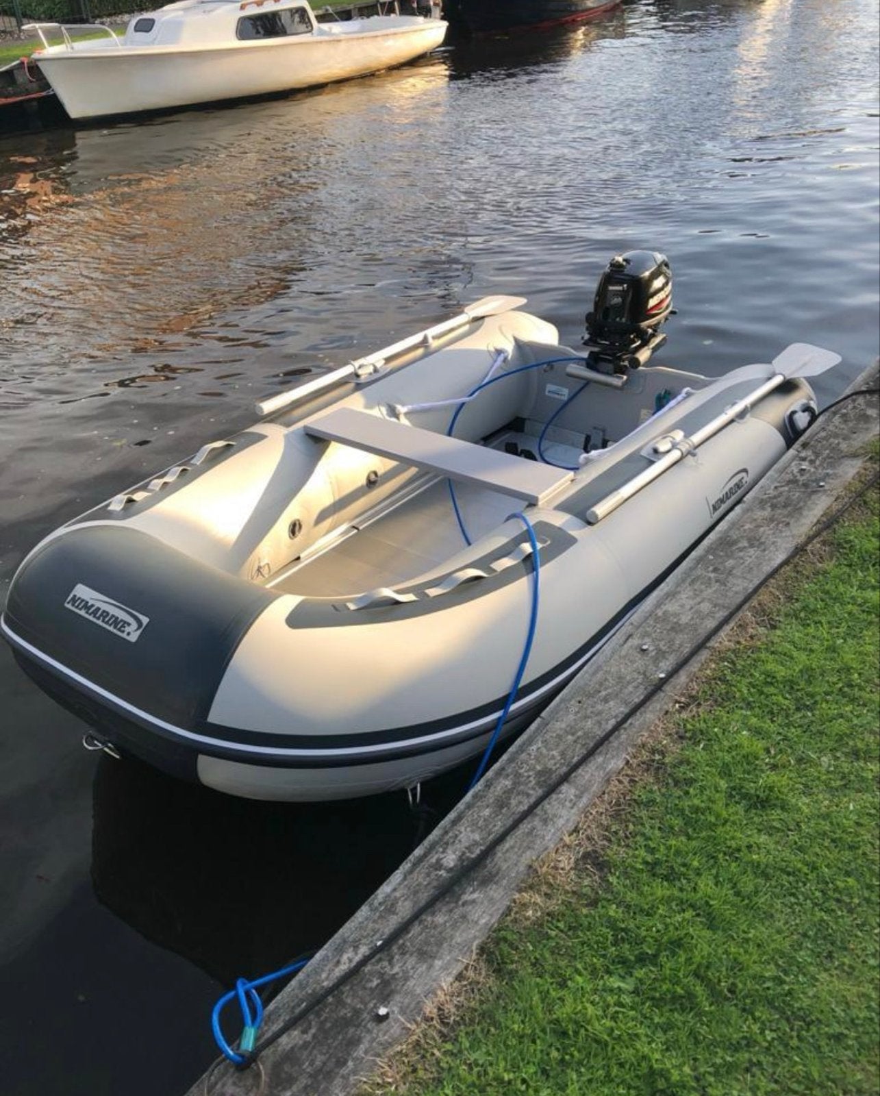 Nimarine rubberboot met Mercury FourStroke buitenboordmotor, Watersport en Boten, Rubberboten, Ophalen, Aluminium, 4 pk, Zo goed als nieuw