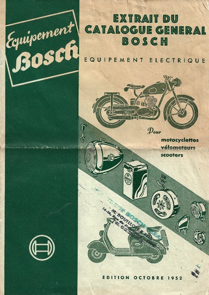 Bosch equipement 1952 motor scooter velomoteur, Verzenden, Overige merken