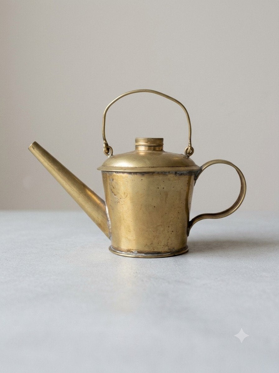 Vintage Messing Oliekannetje - Industrieel Decoratie, Ophalen of Verzenden