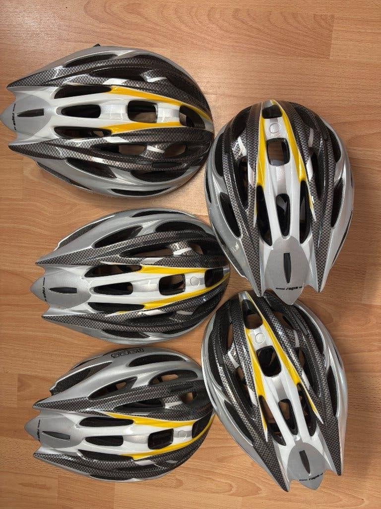 5x NIEUW RAPS fiets-/skate helm grijs/geel + 3x gratis tenue, Ophalen of Verzenden, Nieuw, Heer of Dame