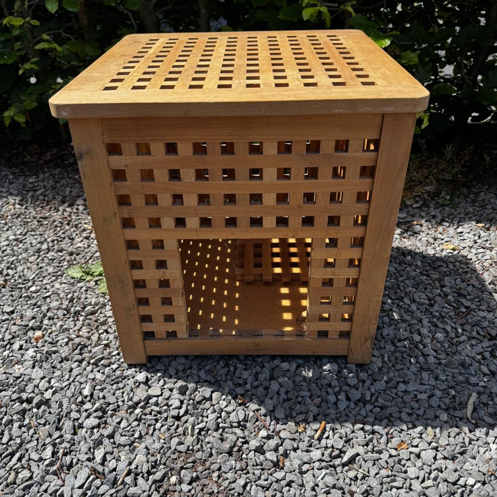 Houten kattenbak ombouw/bijzettafel – 50x50x50 cm, Ophalen, Gebruikt, Open