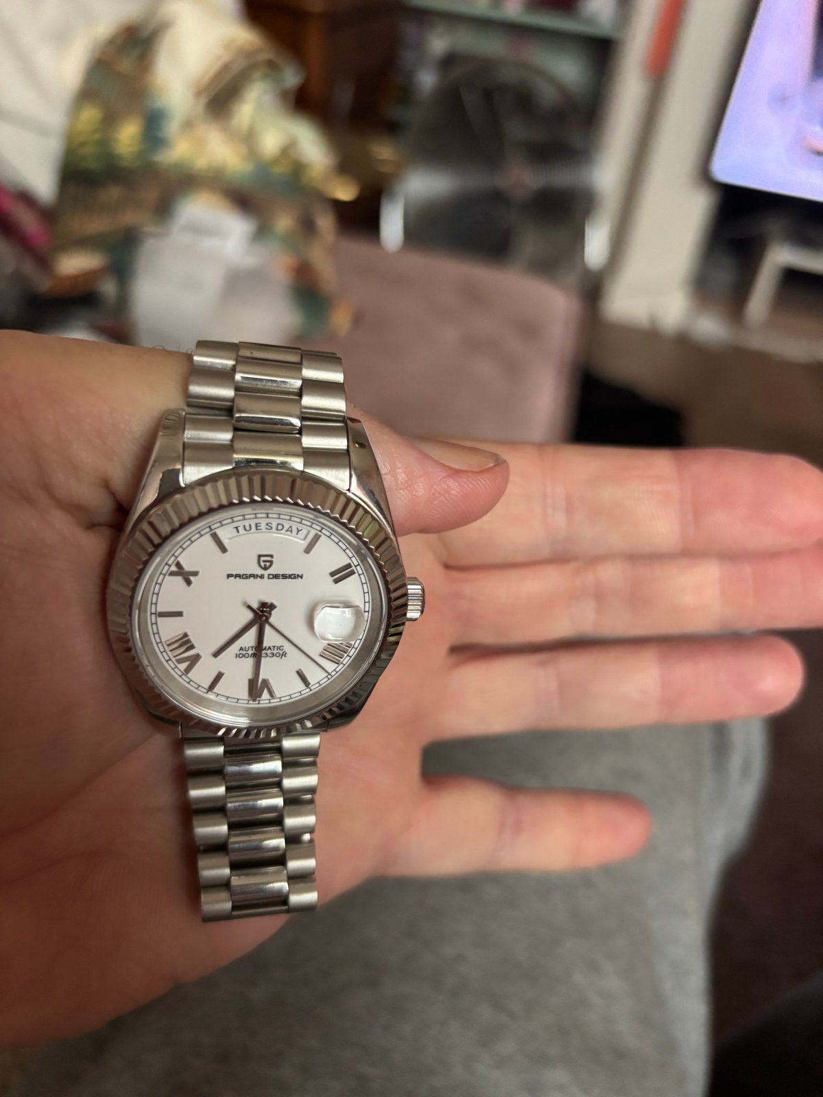 Pagani Design Automatisch Horloge - Zo goed als nieuw, Overige merken, Staal, Polshorloge, Ophalen of Verzenden