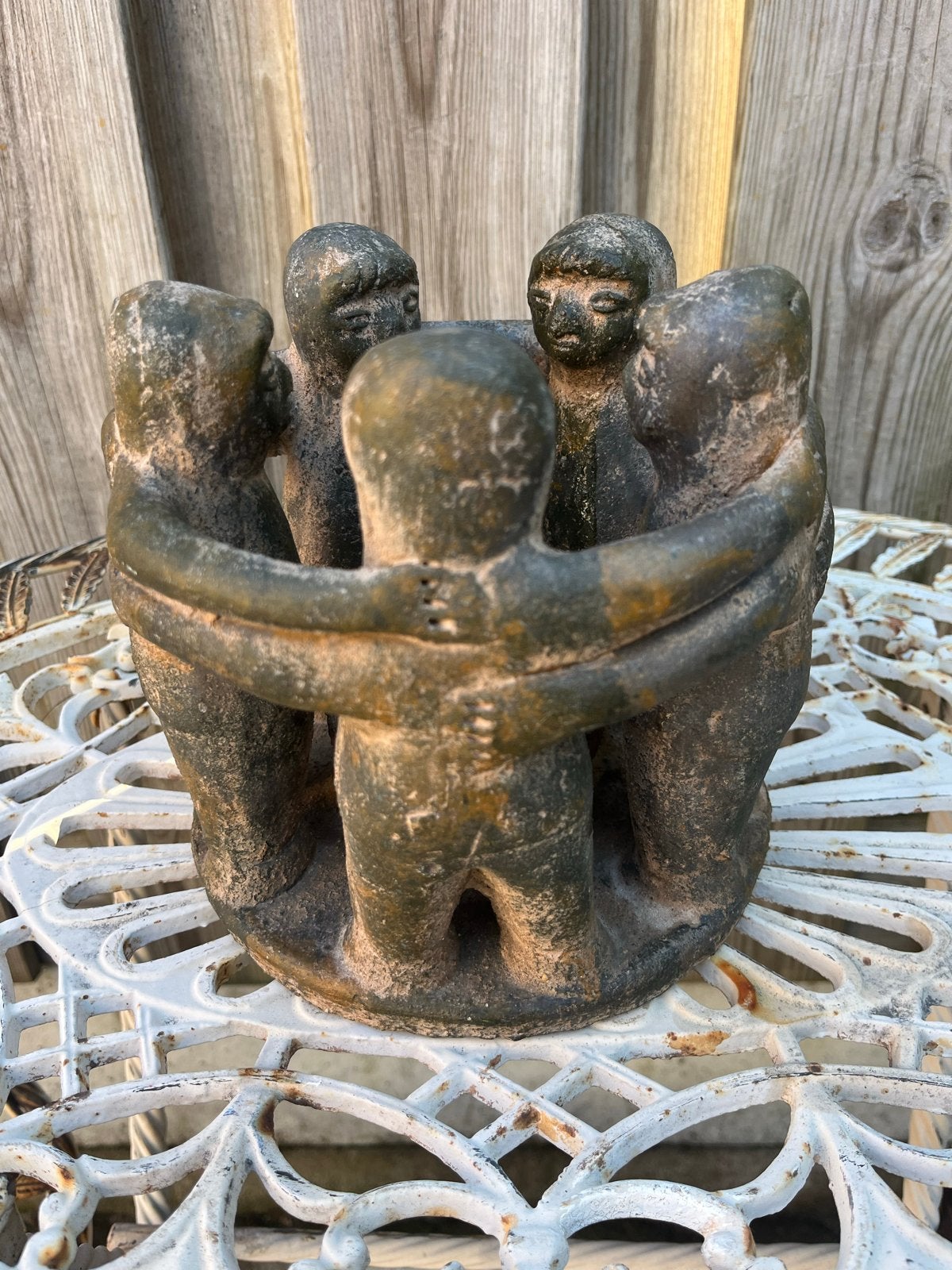 Handgemaakt Terracotta Vriendenkring Theelichthouder, Gebruikt, Meerkleurig, Overige stijlen, Ophalen of Verzenden