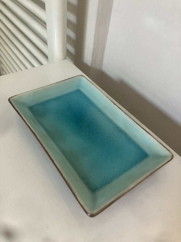 Tokyo Design Studio Glassy Turquoise rechthoekig sushi bord, Huis en Inrichting, Keuken | Servies, Ophalen of Verzenden, Zo goed als nieuw