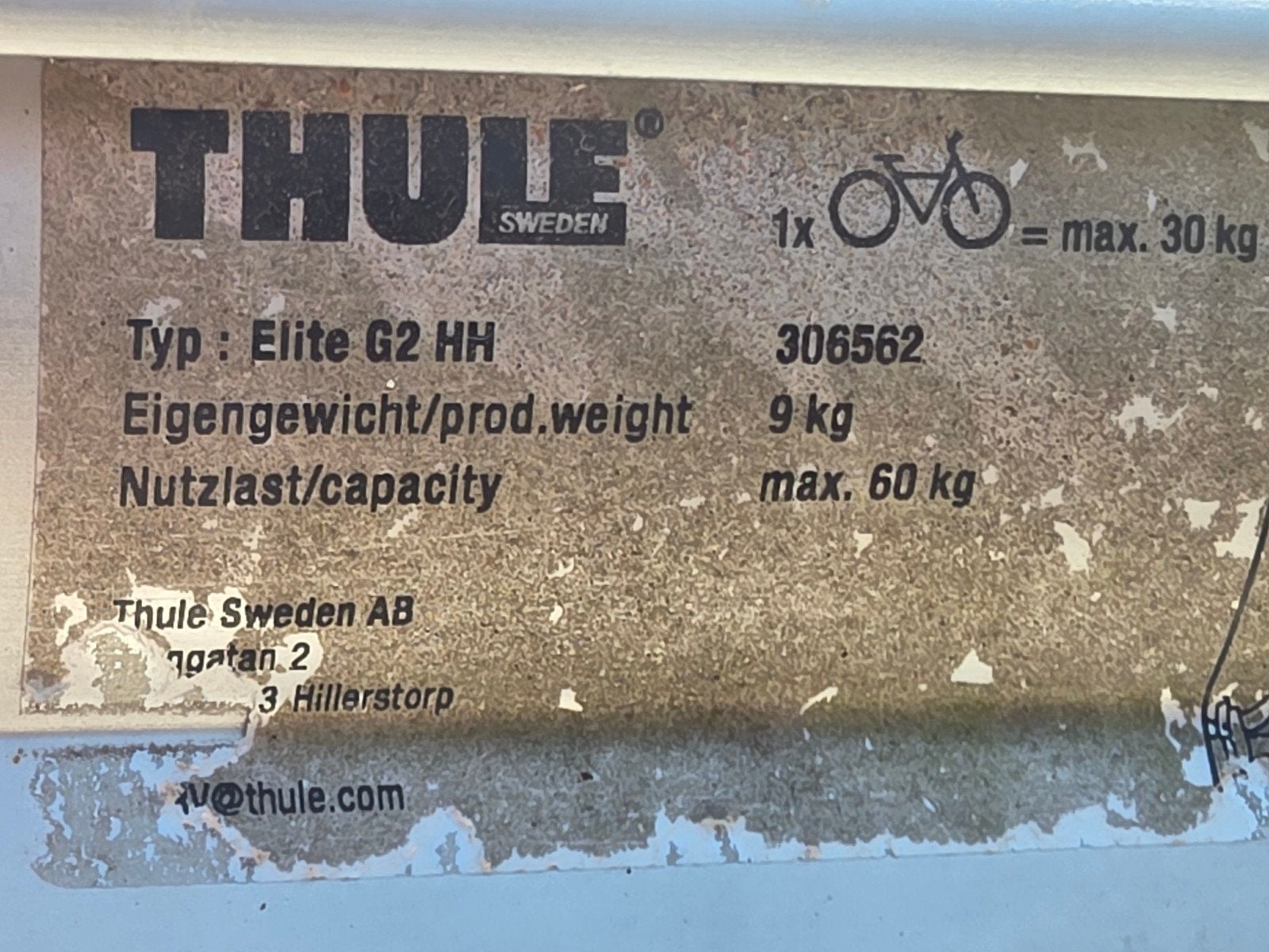 Thule Elite G2 HH fietsendrager wielgoot, fietsgoot, Auto diversen, Ophalen of Verzenden, Zo goed als nieuw, Dakdrager, Brede banden