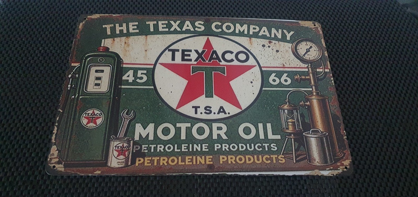 Texaco Motor Oil Wandbord - 30x20 cm, Ophalen of Verzenden, Nieuw, Reclamebord