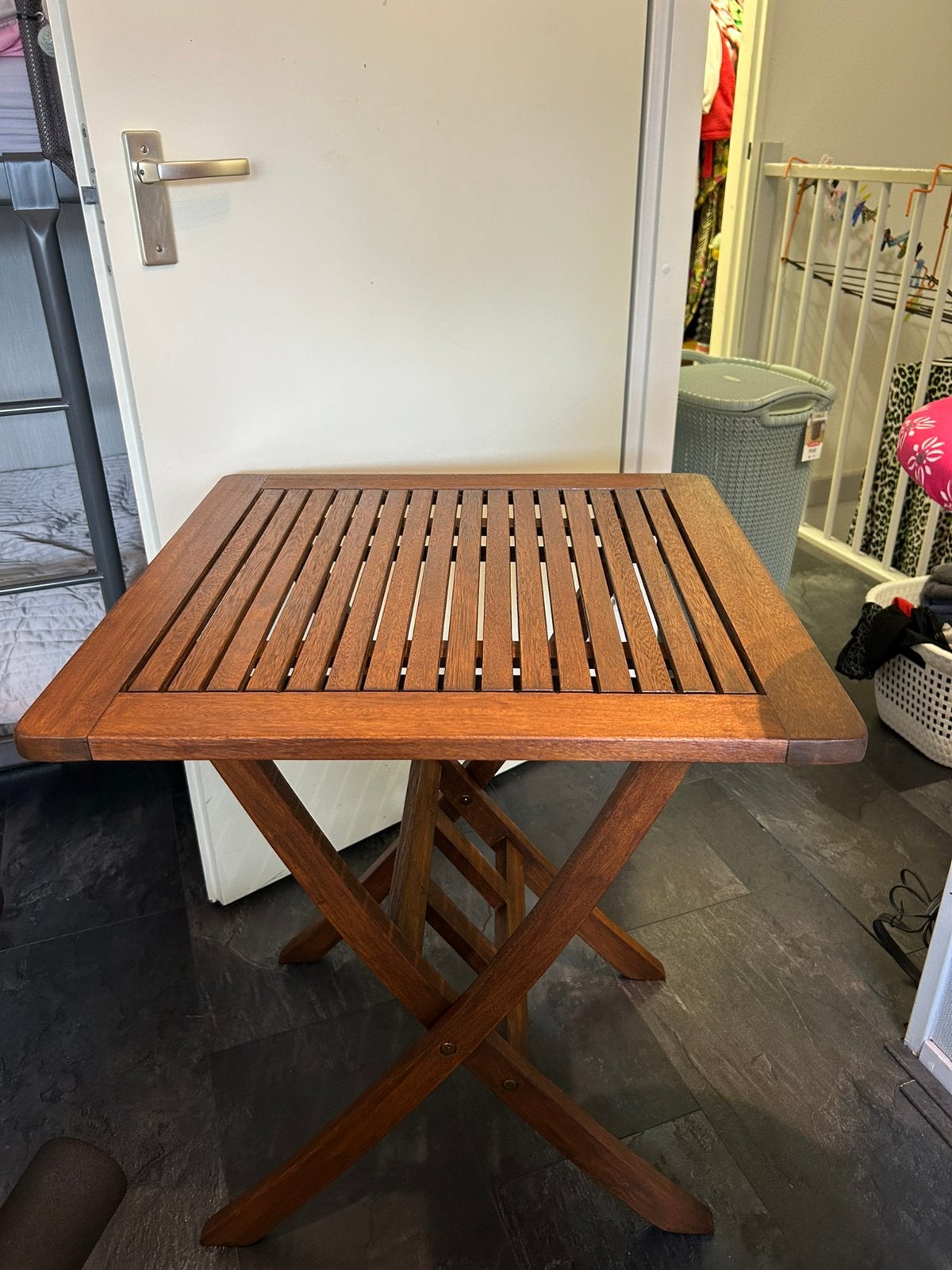 Houten tafel, Tuin en Terras, Tuintafels, Ophalen, Gebruikt, Vierkant, Hout
