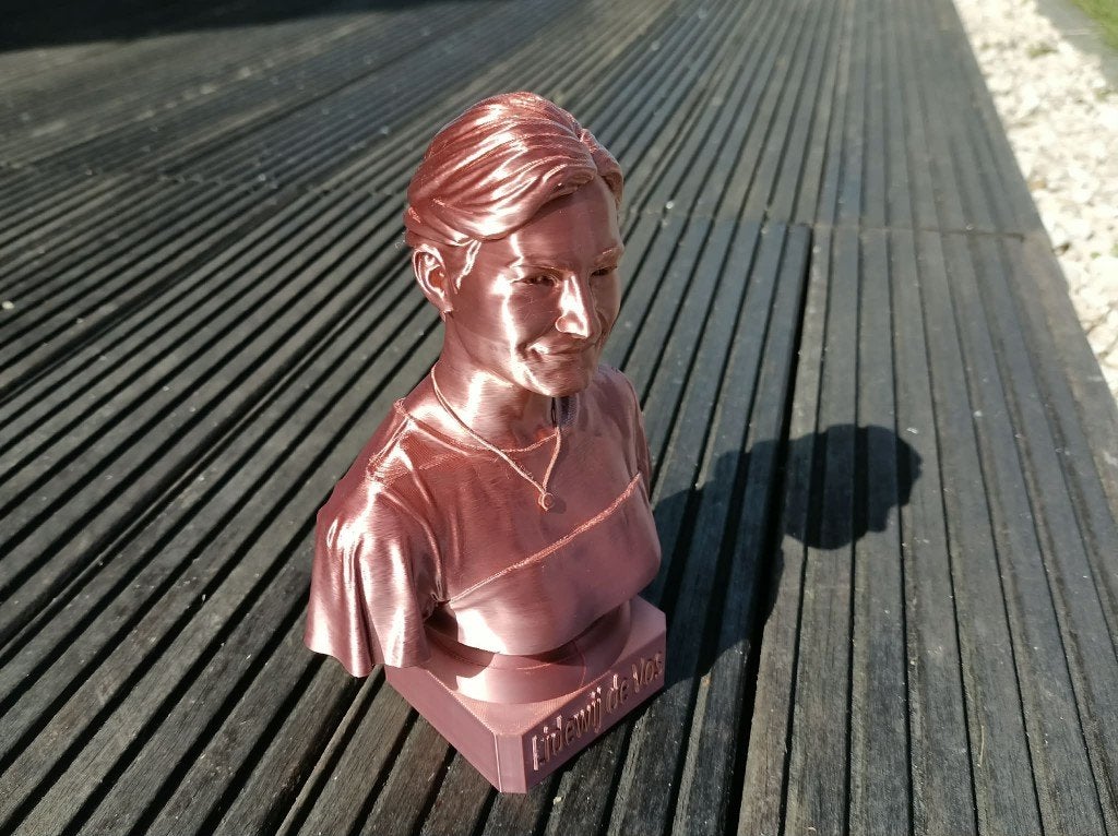 Lidewij de Vos – bronzen buste – 21 cm – 3D geprint, Buste, Kunststof, Ophalen of Verzenden, 20 - 50 cm