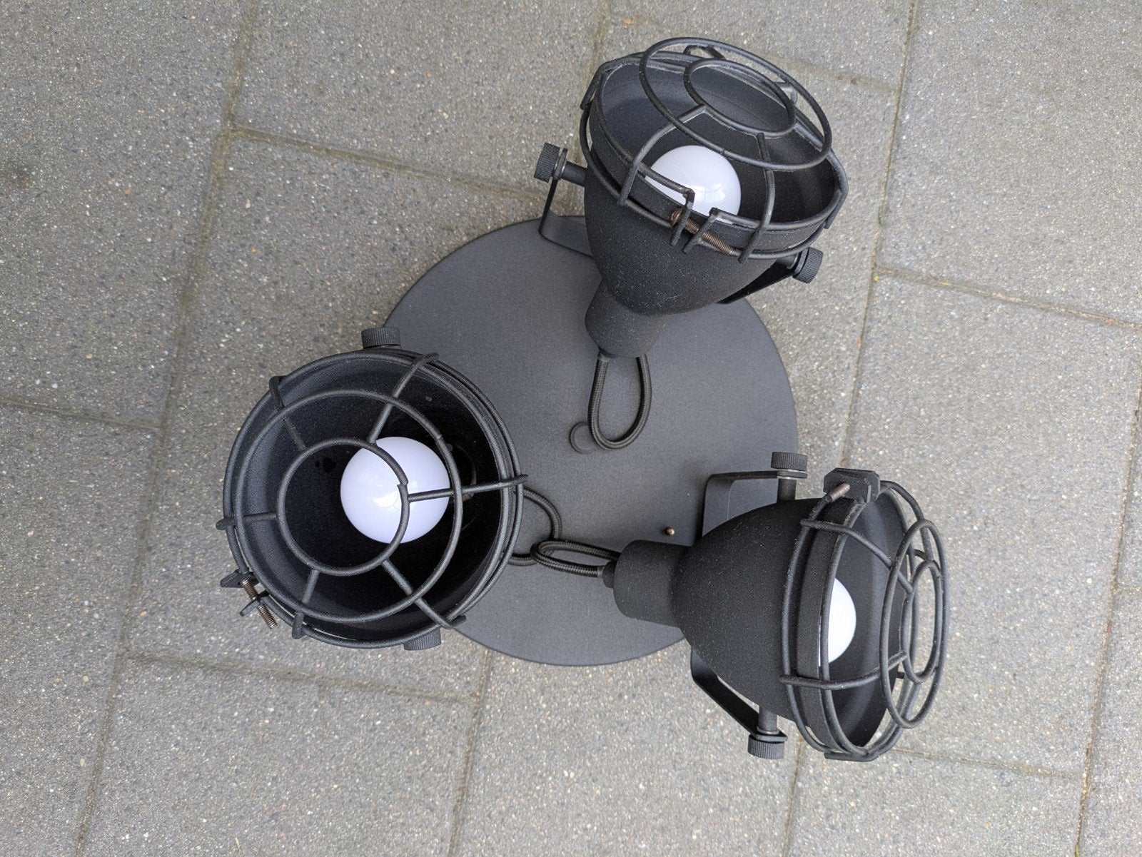 Plafondlamp met 3 spots - Zwart mat, Ophalen, Gebruikt, Modern, Verstelbaar