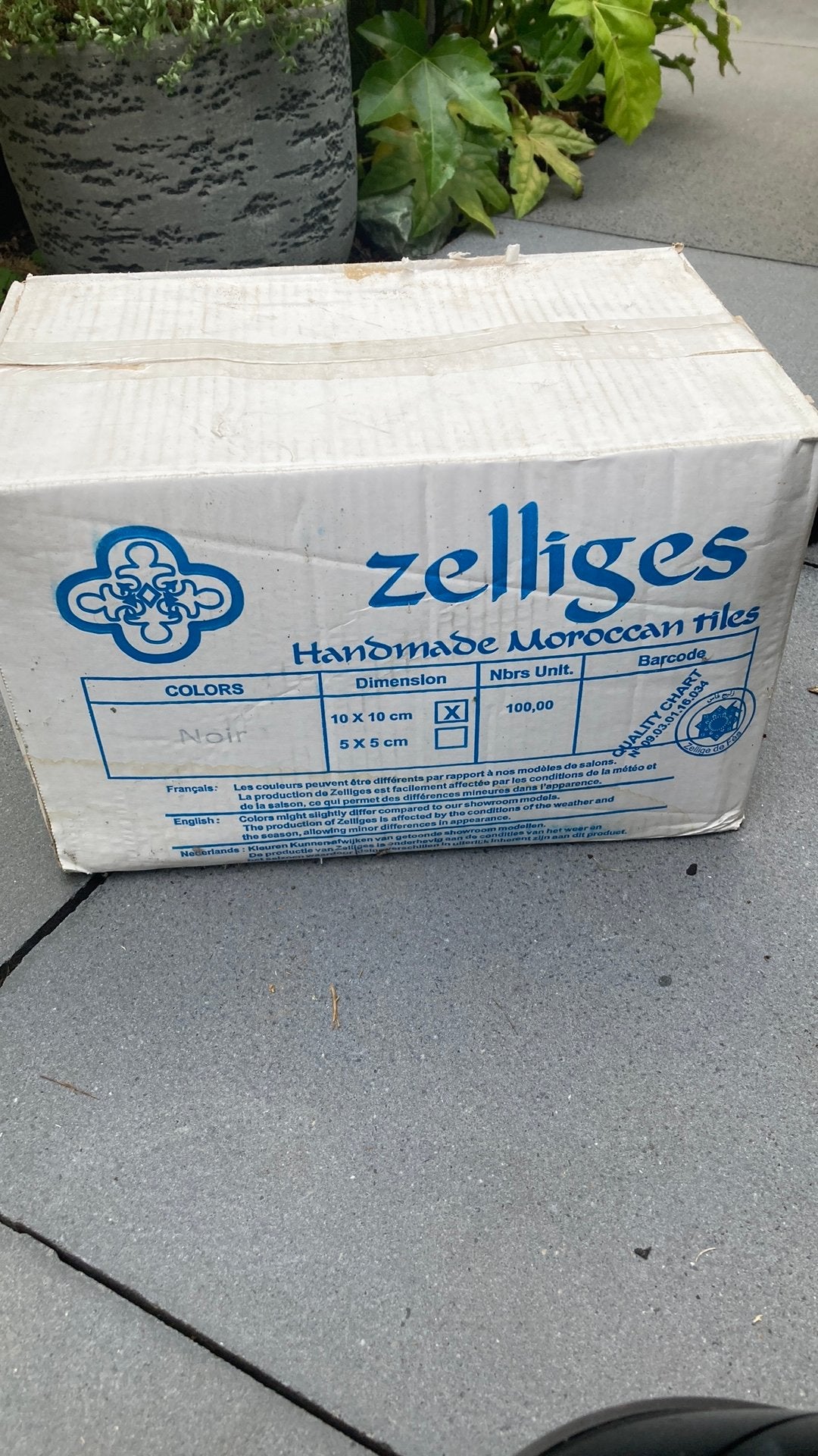 Marokkaanse zelliges noir/zwart nieuw in doos, Ophalen, Wandtegels, Minder dan 20 cm, Zo goed als nieuw