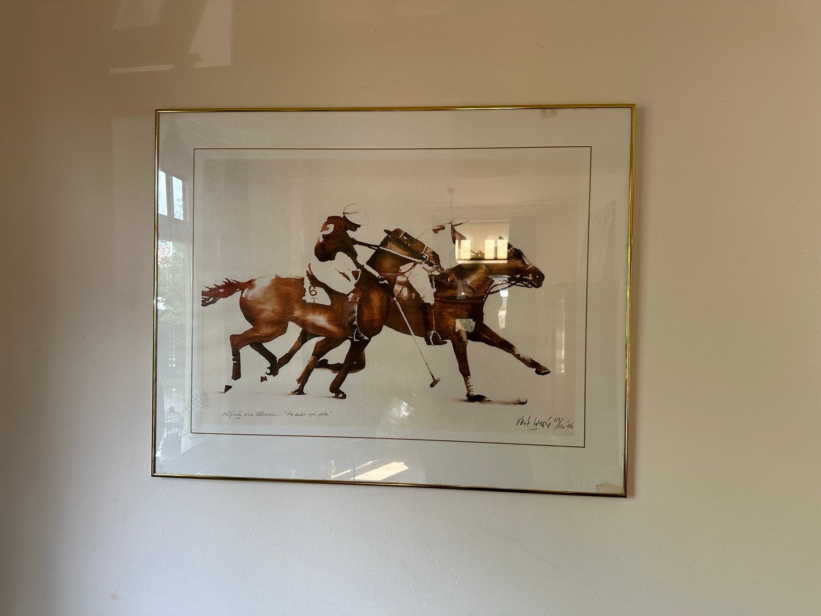 René Broné – Winning the Dutch Open Polo, Realistisch, Dieren, Print, Papier