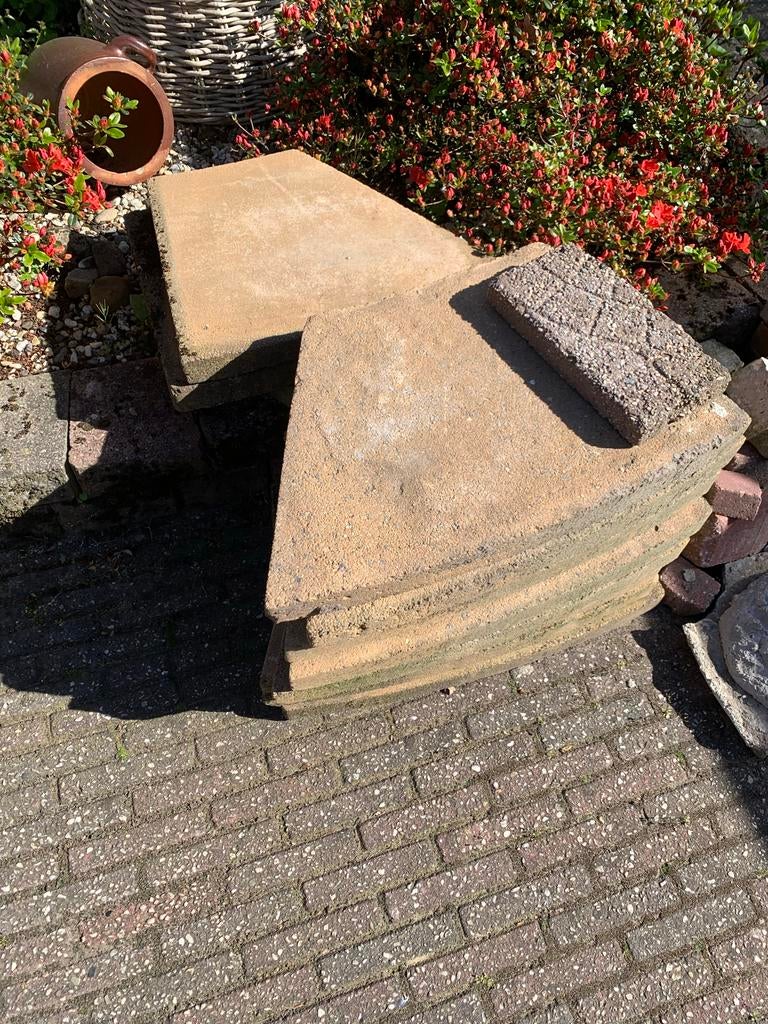 Gebruikte terrastegels van beton, Tuin en Terras, Tegels en Klinkers, Ophalen, Gebruikt, Minder dan 5 m², Beton