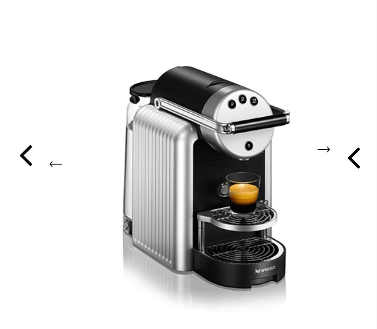 Nespresso Zenius koffiemachine - Zilver/Zwart, Ophalen, Afneembaar waterreservoir, Espresso apparaat, Zo goed als nieuw