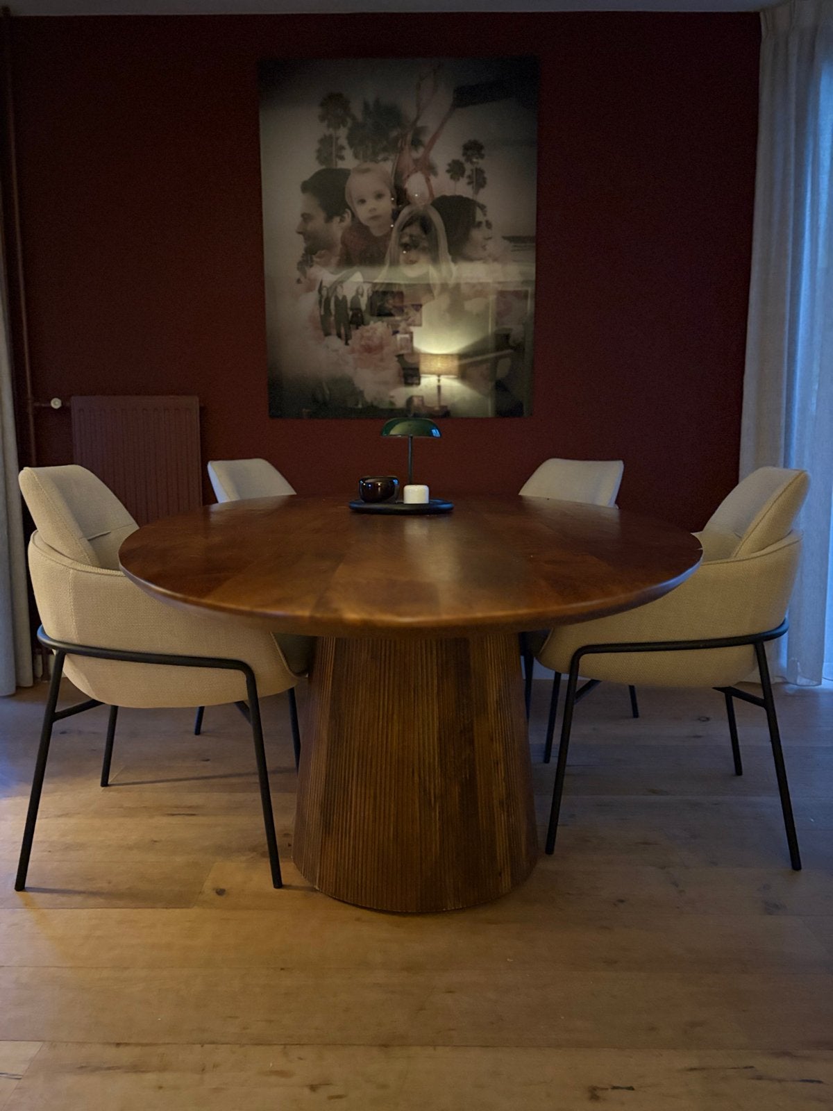 Stijlvolle Ovale Eettafel Massief Hout, Huis en Inrichting, Ophalen, 100 tot 150 cm, Eikenhout, Zo goed als nieuw