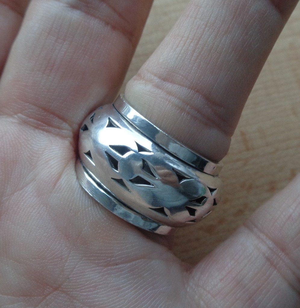 zilveren royale spinning stress ring [564], 18 tot 19, Verzenden, Zo goed als nieuw, Dame