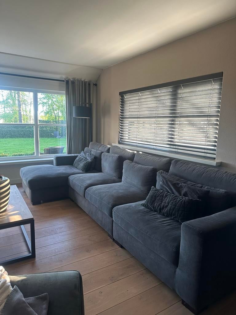 Grijze hoekbank  in zeer goede staat  L370, Huis en Inrichting, Banken | Bankstellen, Hoekbank, 300 cm of meer, Ophalen of Verzenden
