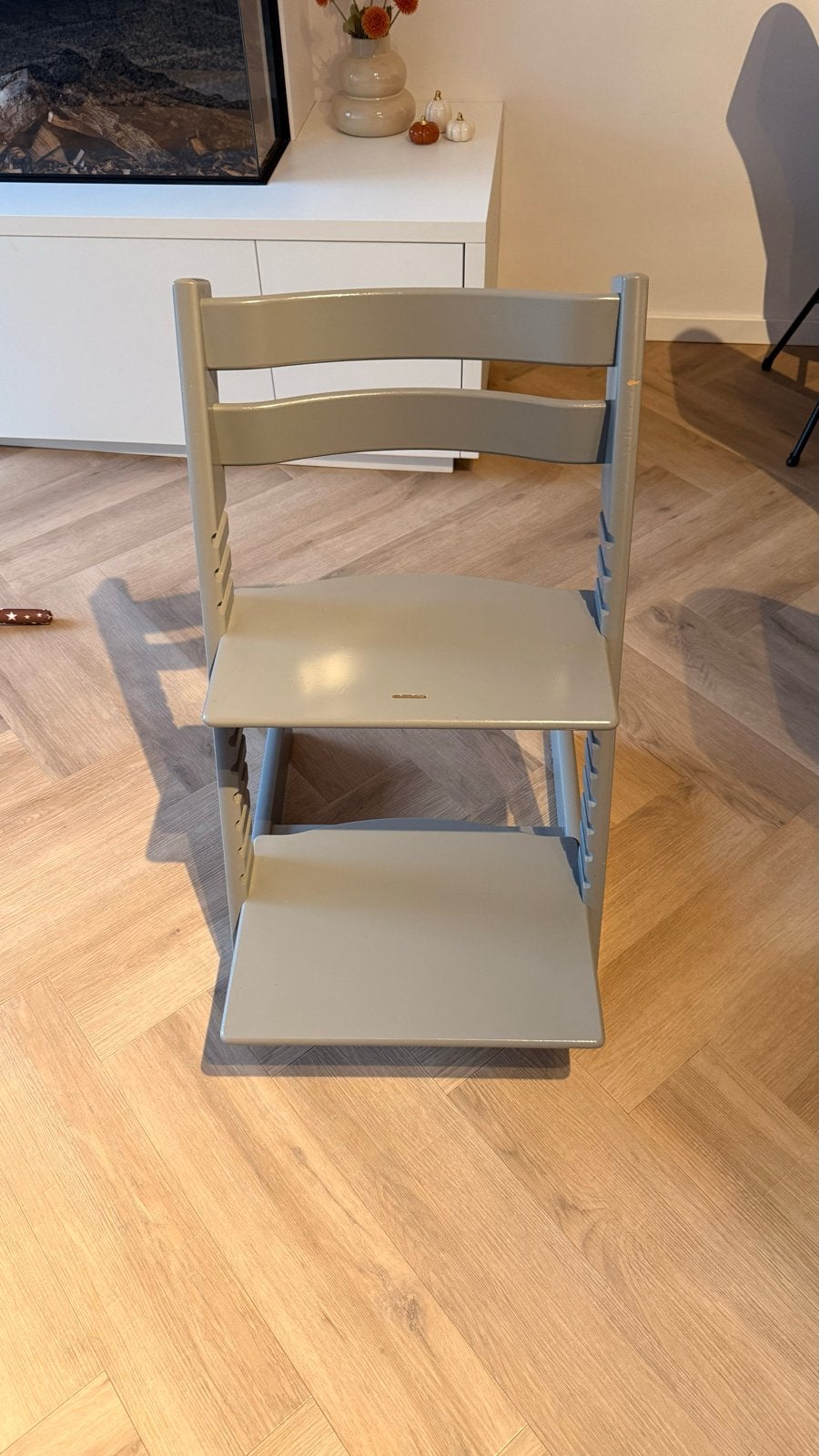 Stokke Tripp Trapp kinderstoel - Grijs, Ophalen of Verzenden, Gebruikt, Meegroeistoel, Aanschuifbaar