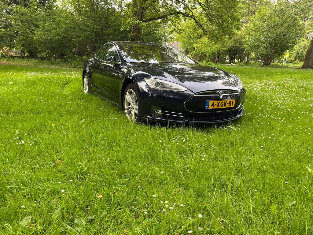 Tesla Model S 2014 Blauw, Open dak, Achterwielaandrijving, Beige, 38 min