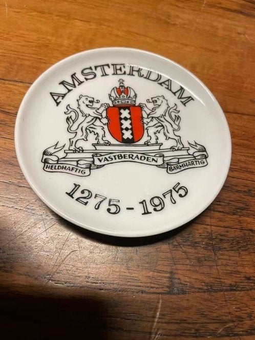 Bord, schotel Amsterdam 700 jaar, Ophalen of Verzenden, Zo goed als nieuw