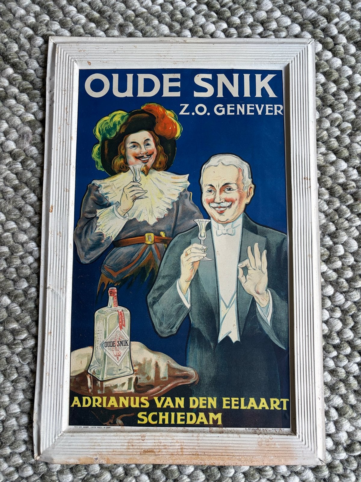 Vintage Oude Snik Z.O. Genever Reclame Poster, Ophalen