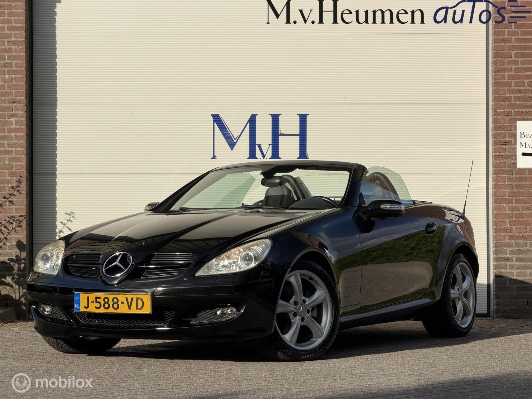 Mercedes SLK-klasse 280 V6 Automaat Leder Keurig Onderhouden, Auto's, Achterwielaandrijving, Gebruikt, Zwart, Zwart
