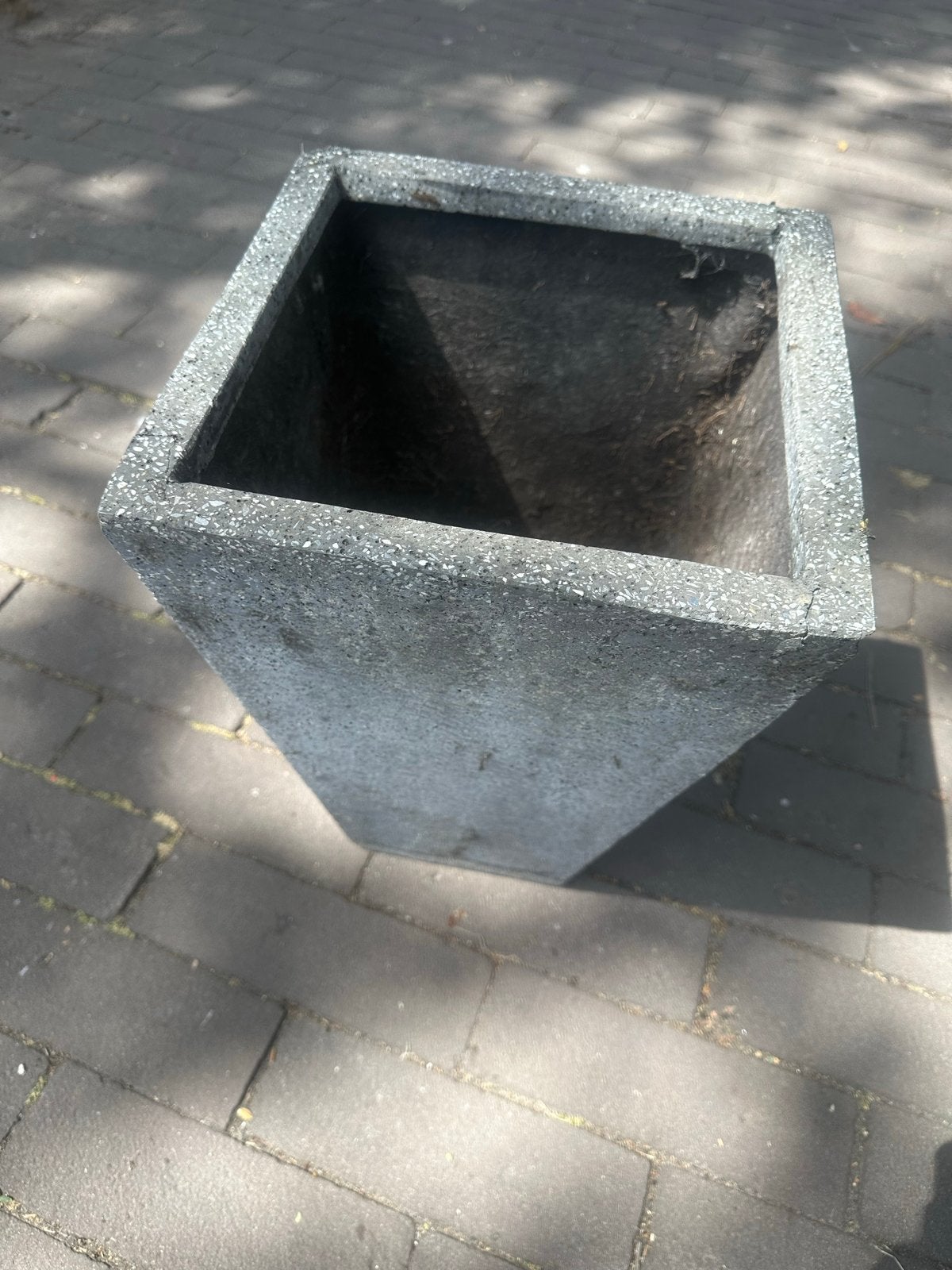 Grote vierkante bloempot van kunststof 40cm hoog, Ophalen, Gebruikt, Balkon, Minder dan 60 cm