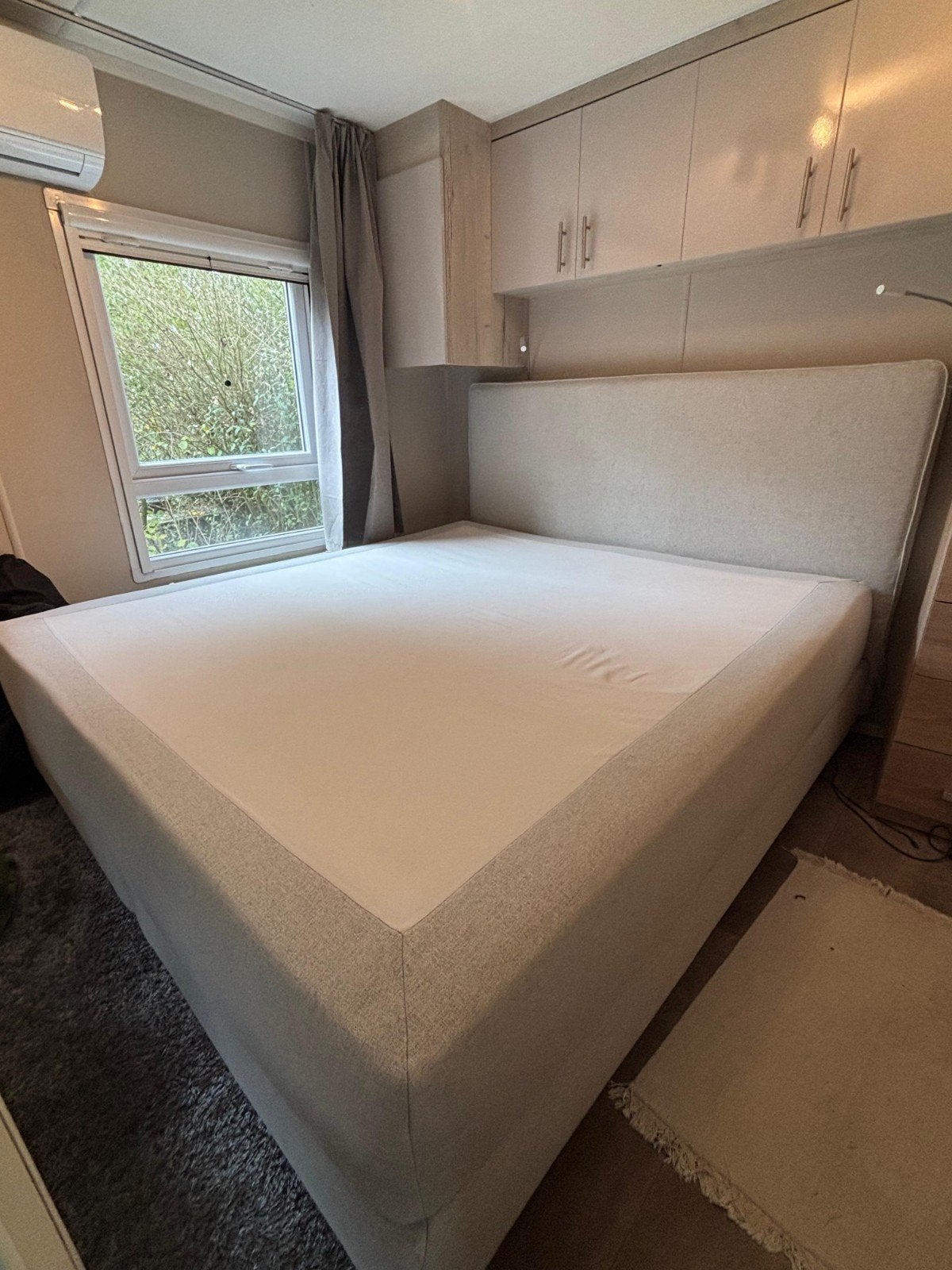 IKEA DUNVIK Boxspring 180x200, Ophalen, Beige, Tweepersoons, Zo goed als nieuw