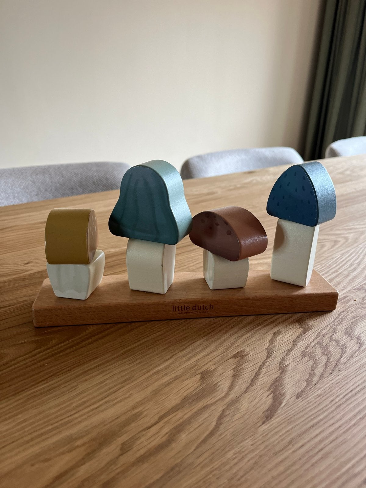 Little Dutch Paddenstoelen Stapelen - Houten Speelgoed, Ophalen, Zo goed als nieuw, Overige typen