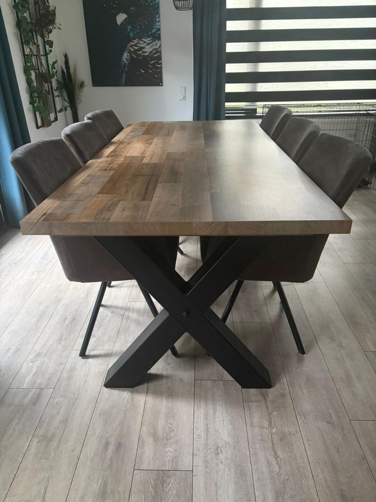 Eettafel/tafel industrieel, Huis en Inrichting, Tafels | Eettafels, Zo goed als nieuw, 50 tot 100 cm, 200 cm of meer, Rechthoekig