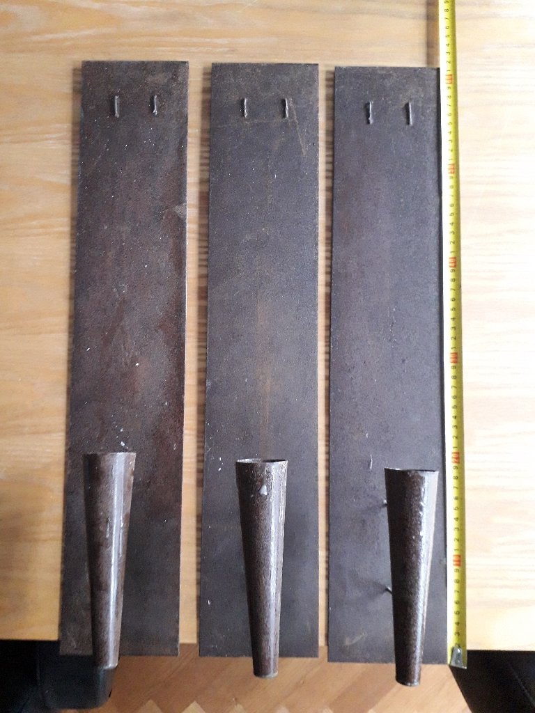 kandelaars 3 stuks van metaal om op te hangen, Huis en Inrichting, Woonaccessoires | Kandelaars en Kaarsen, Gebruikt, Bruin, Ophalen of Verzenden