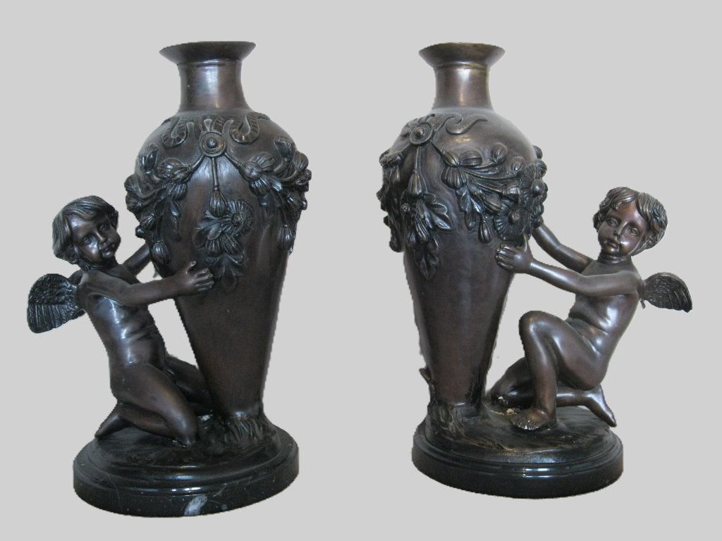 Auguste Moreau bronzen vazen., Antiek en Kunst, Antiek | Koper en Brons, Ophalen, Brons
